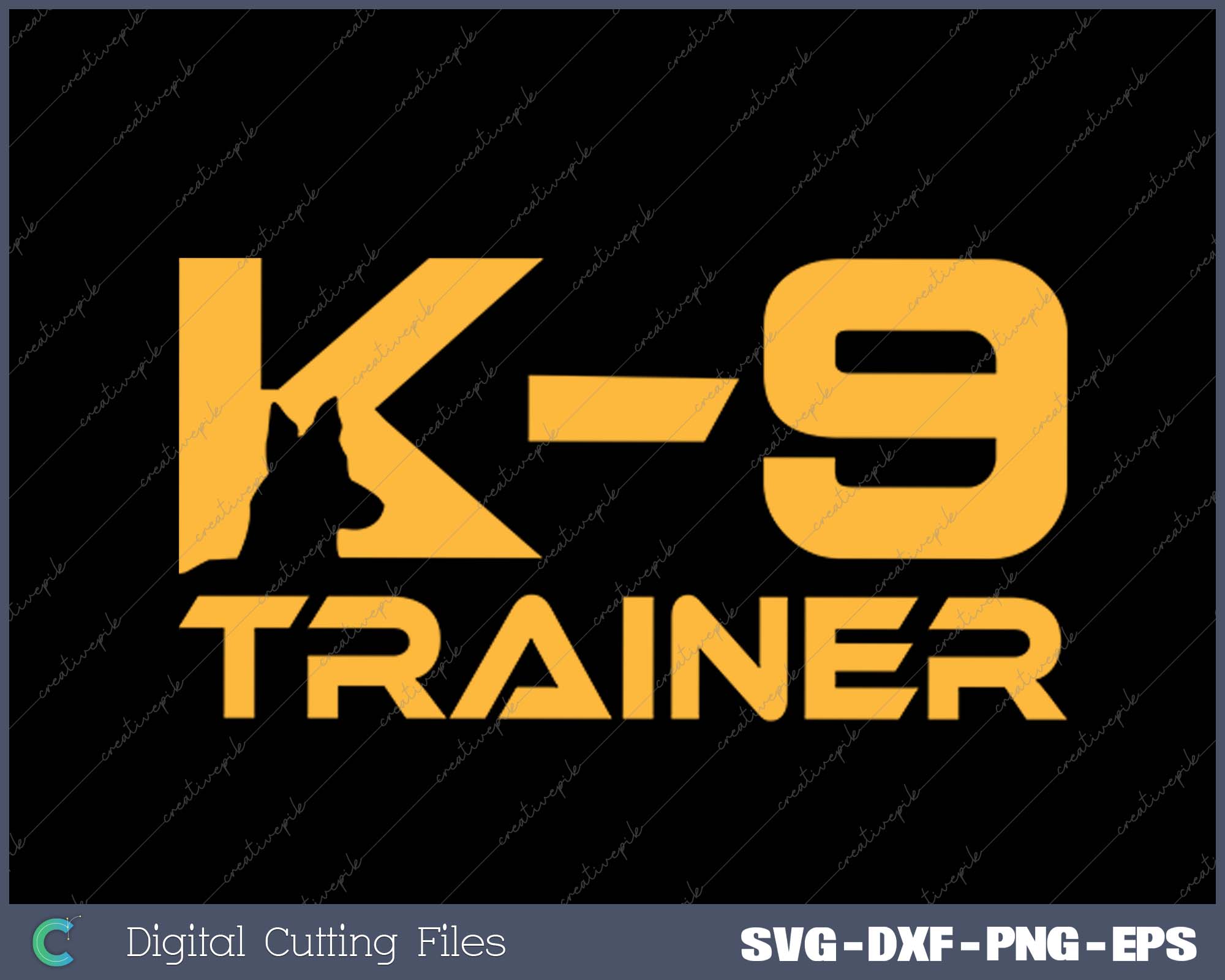 K-9 K9 Dog Handler Trainer Police Security Halloween SVG PNG Cutting Printable Files